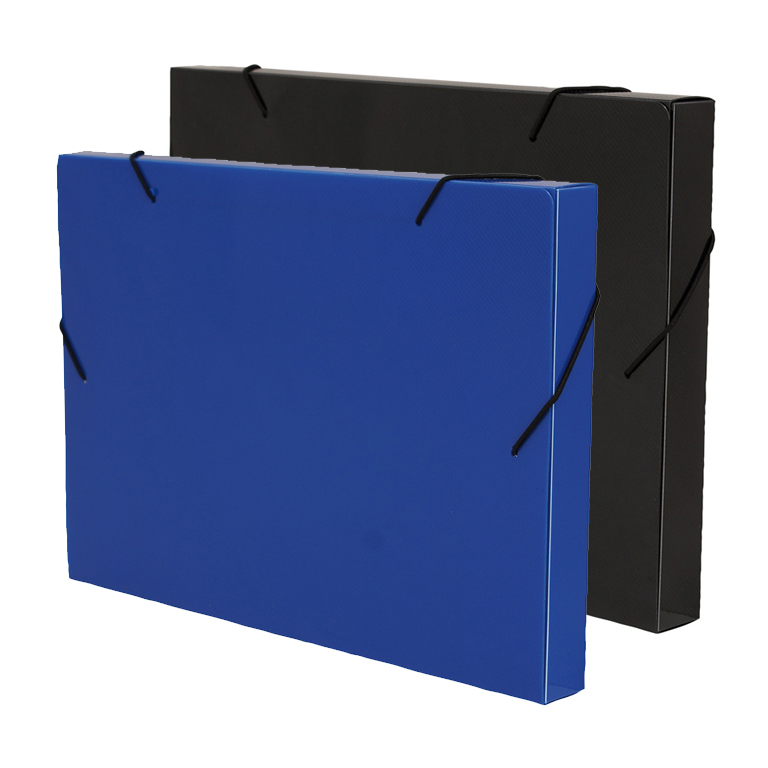 Carpeta Proyectos Plus Office lomo 3 cm polipropileno azul/negro sólidos